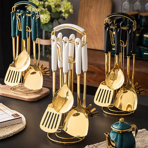 Discover the Nordic Stainless Steel Spatula with Elegant Ceramic Handle