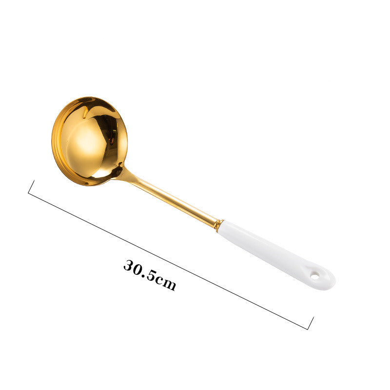 Nordic Stainless Steel Spatula With Elegant Ceramic Handle