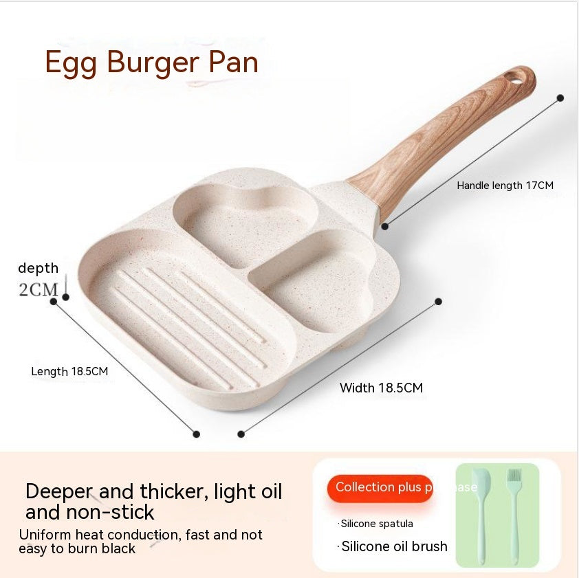 Aluminum Four Hole Frying Pan Nonstick Breakfast Pan