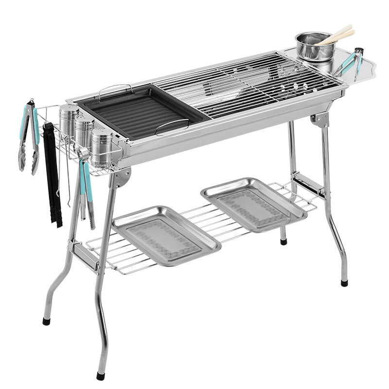 Portable Folding Stainless Steel BBQ Grill For Outdoor Cooking