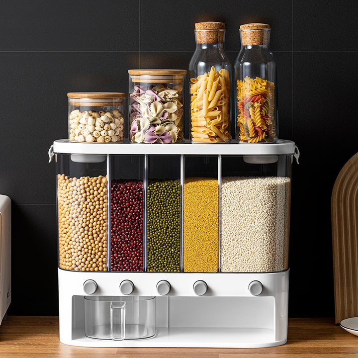 Sealed Kitchen Cereal Storage Box With Separate Compartments