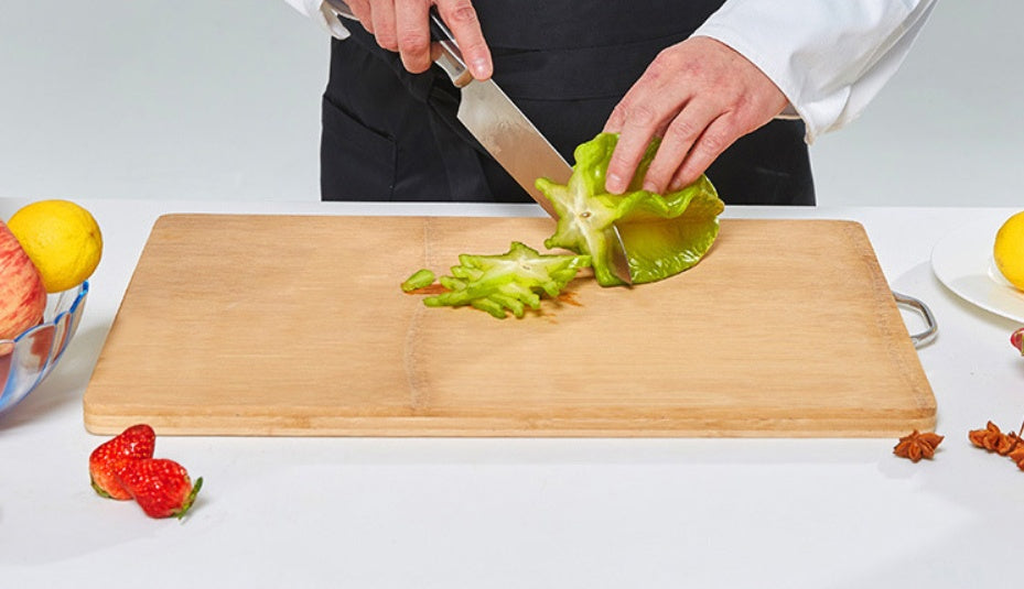 Carbonized Whole Bamboo Kitchen Cutting Board Durable Natural Style
