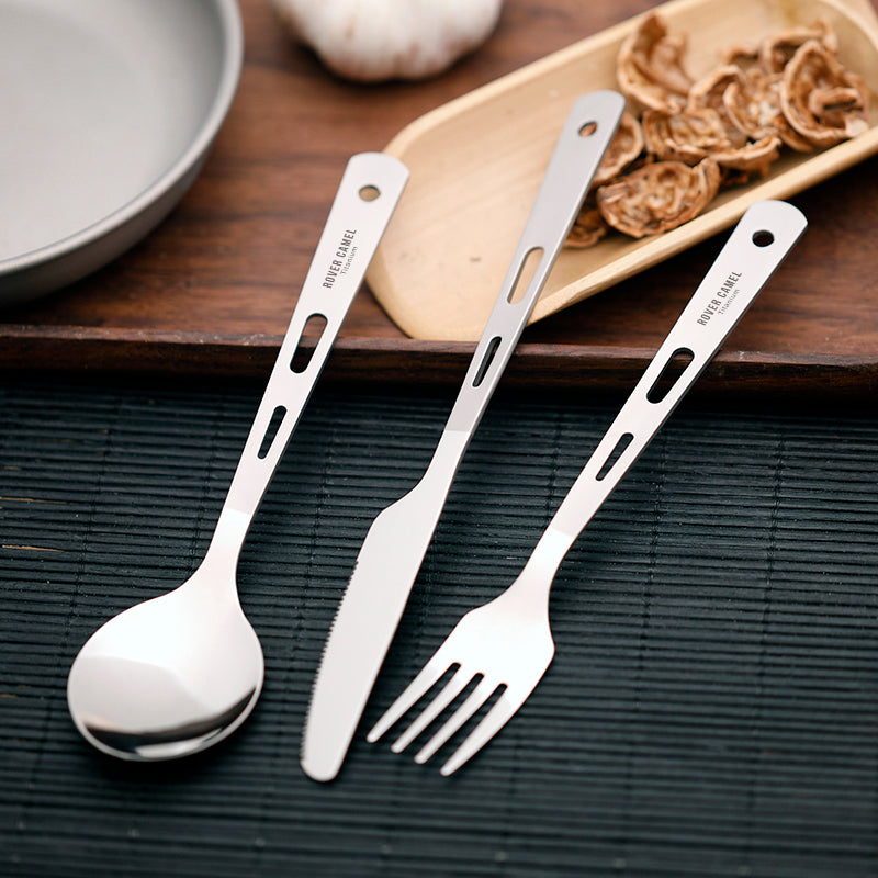 Travel Titanium Cutlery Set For Lightweight Portable Dining Use