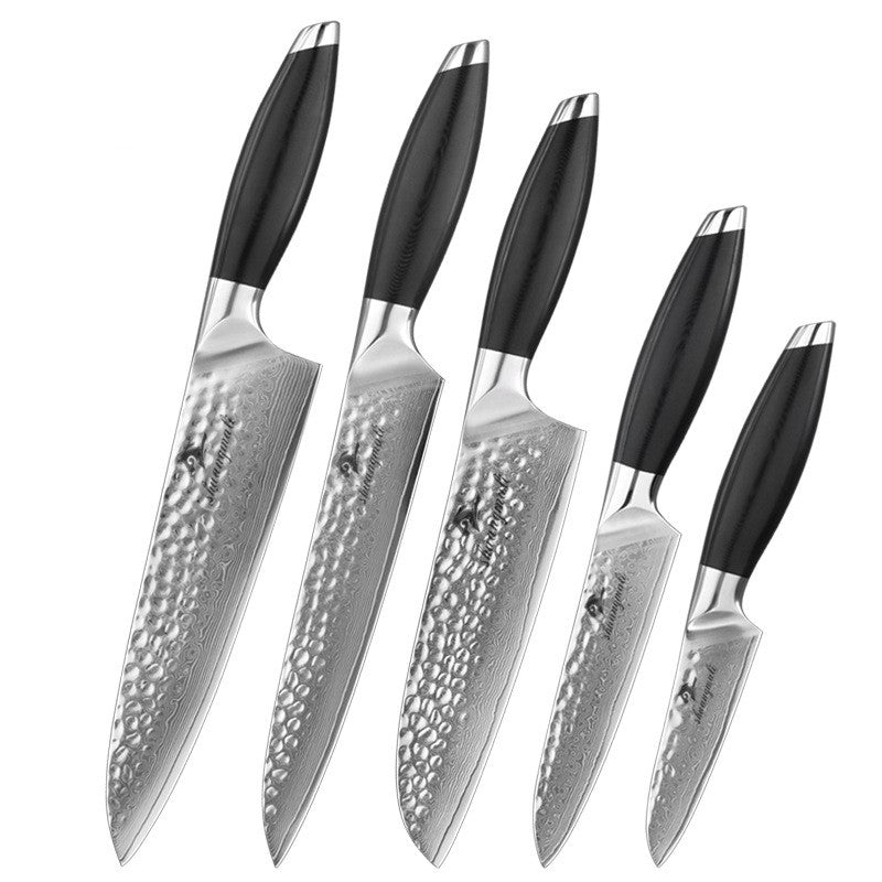 5 Piece Kitchen Chef Knife Set For Professional Cooking Preparation