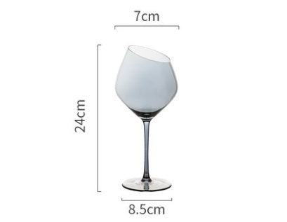 Crystal Oblique Mouth Goblet For Elegant Beverage Serving