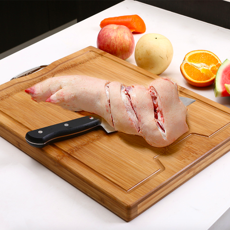 Carbonized Whole Bamboo Kitchen Cutting Board Durable Natural Style