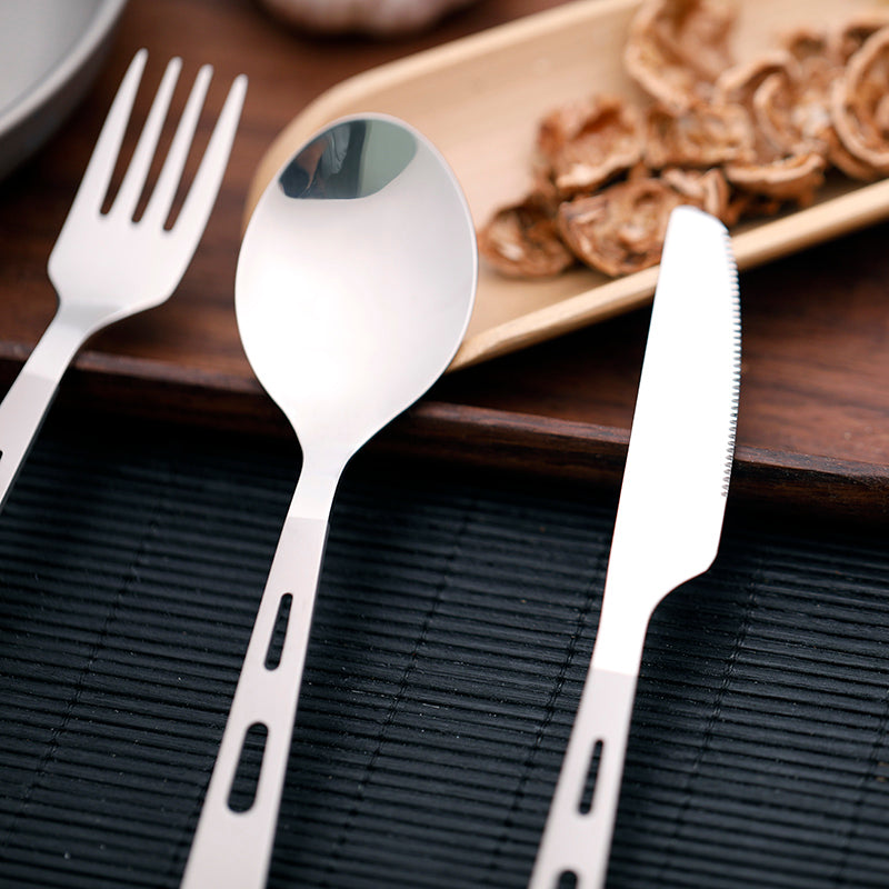 Travel Titanium Cutlery Set For Lightweight Portable Dining Use