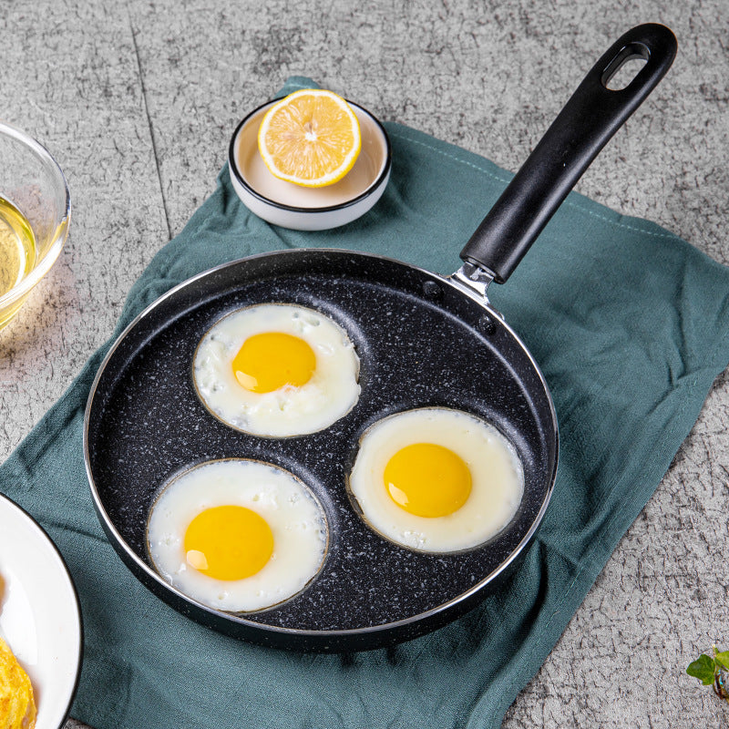 Love Non Stick Four Hole Omelette Frying Pan Flat Bottom Cookware