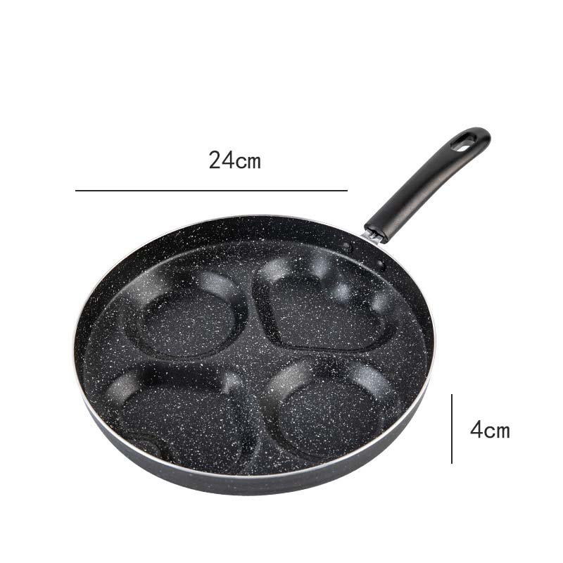 Love Non Stick Four Hole Omelette Frying Pan Flat Bottom Cookware