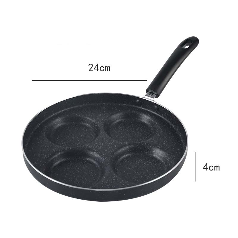 Love Non Stick Four Hole Omelette Frying Pan Flat Bottom Cookware
