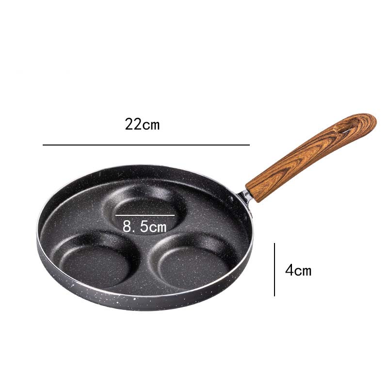 Love Non Stick Four Hole Omelette Frying Pan Flat Bottom Cookware