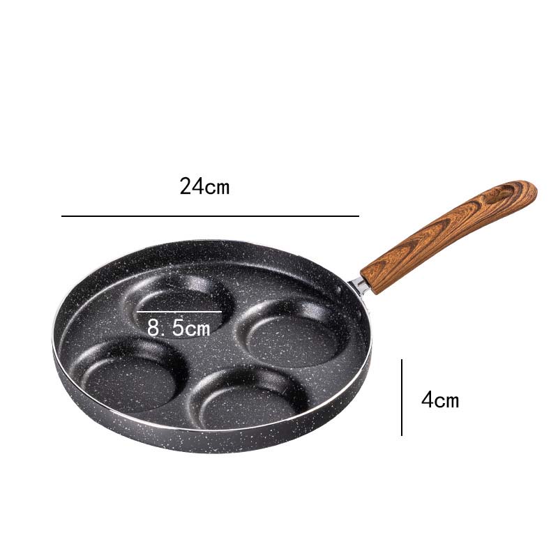 Love Non Stick Four Hole Omelette Frying Pan Flat Bottom Cookware