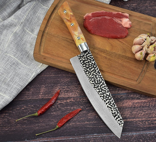 Marbled Handle Stainless Steel Chef Knife Meat Slicing Kitchen Knife