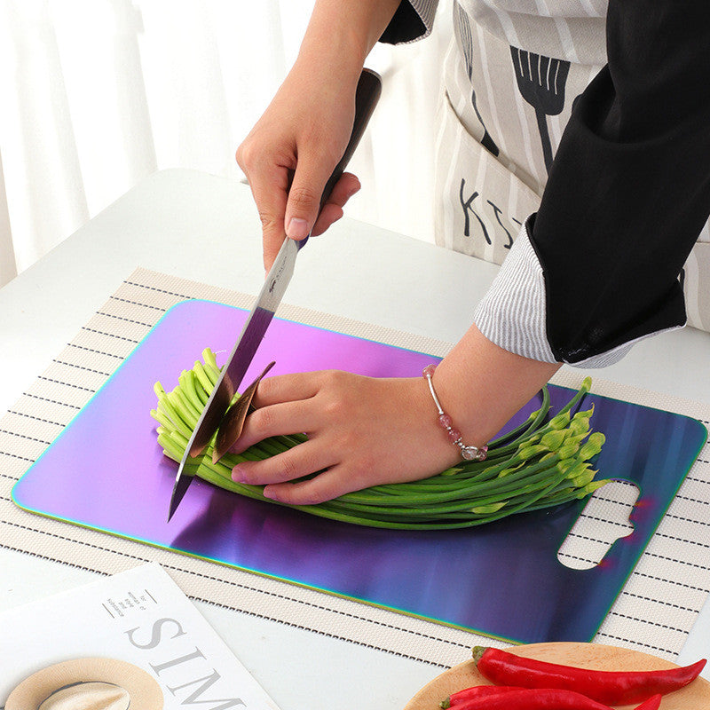 Titanium Plated Stainless Steel Cutting Board For Kitchen Use