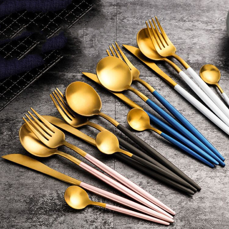 Stainless Steel Cutlery Spoon Set Household Dining Utensils