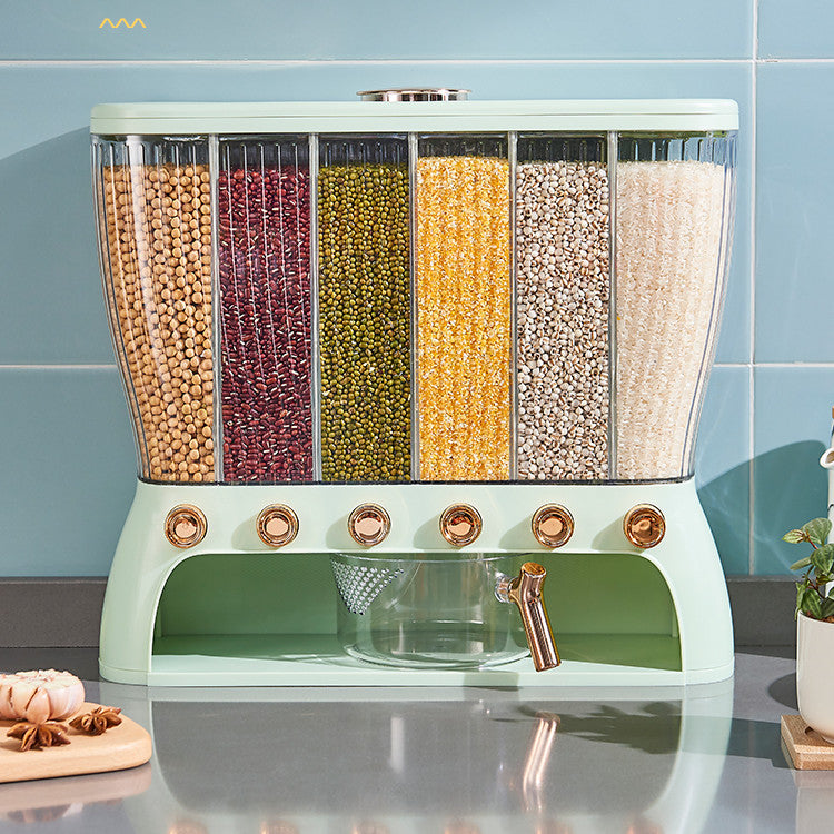 Kitchen Grain Storage Box With Multiple Separate Compartments