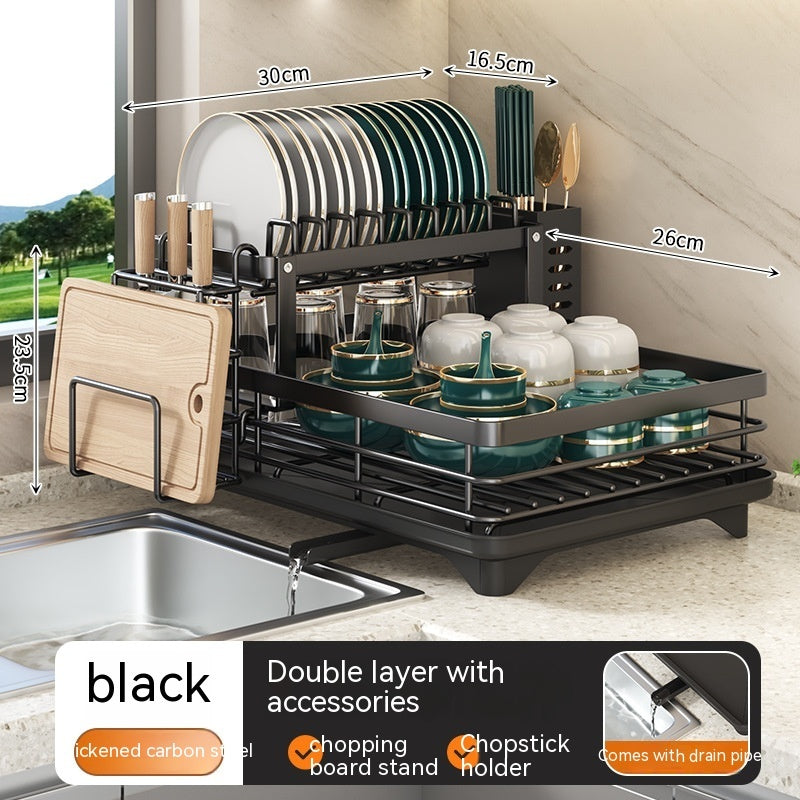 Kitchen Dish Storage Rack For Household Organization And Drying
