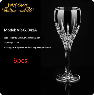 Crystal Glass With Carved Floral Design For Elegant Beverage Serving
