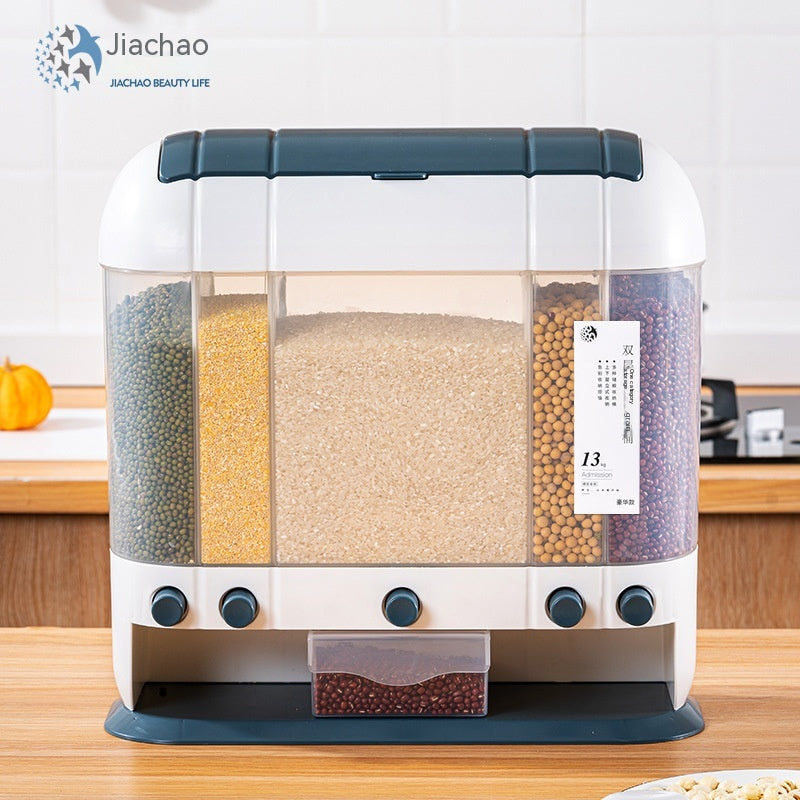 Sealed Kitchen Cereal Storage Box With Separate Compartments