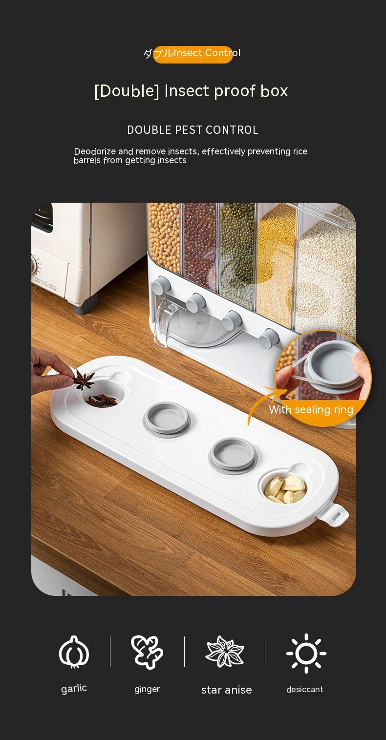 Sealed Kitchen Cereal Storage Box With Separate Compartments