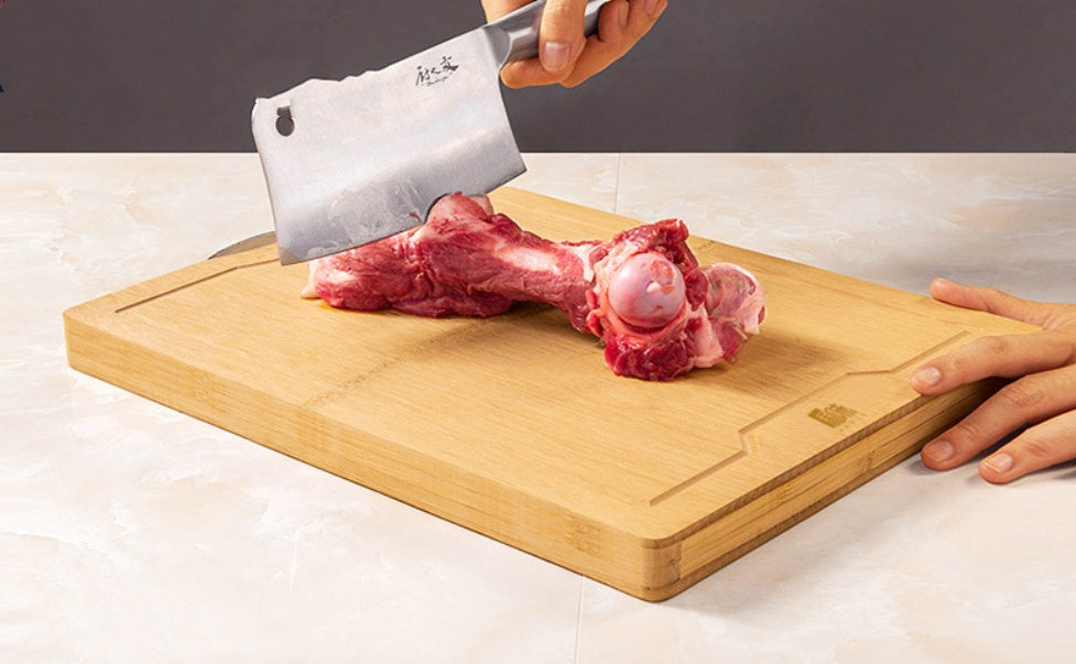 Carbonized Whole Bamboo Kitchen Cutting Board Durable Natural Style