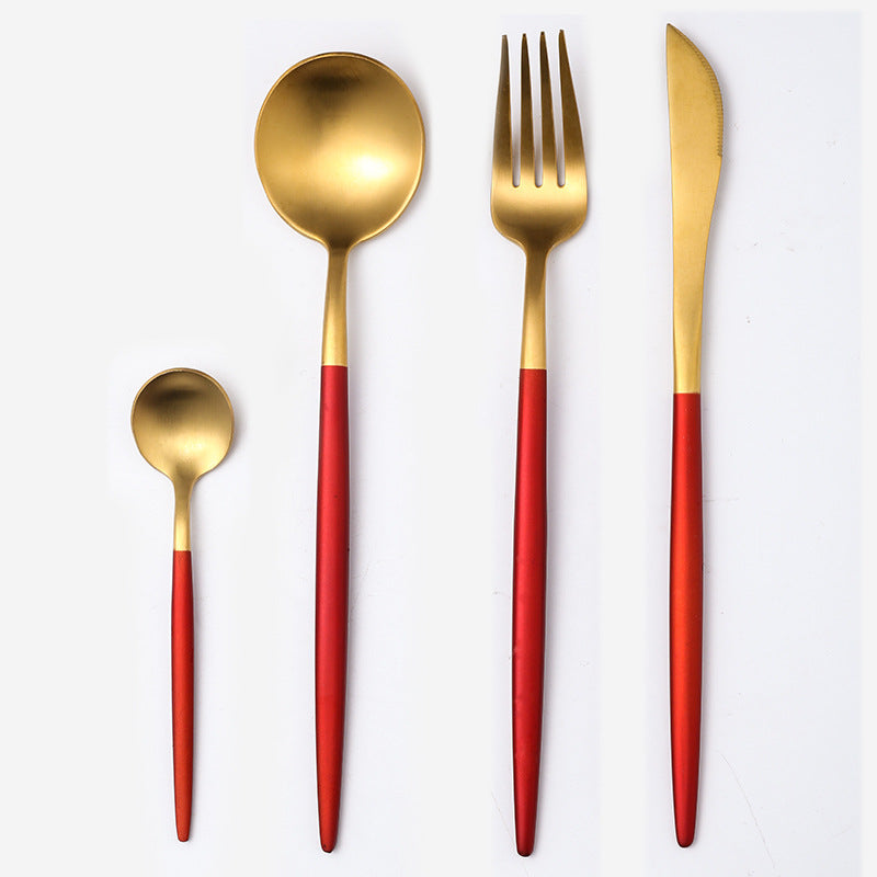 Stainless Steel Cutlery Spoon Set Household Dining Utensils