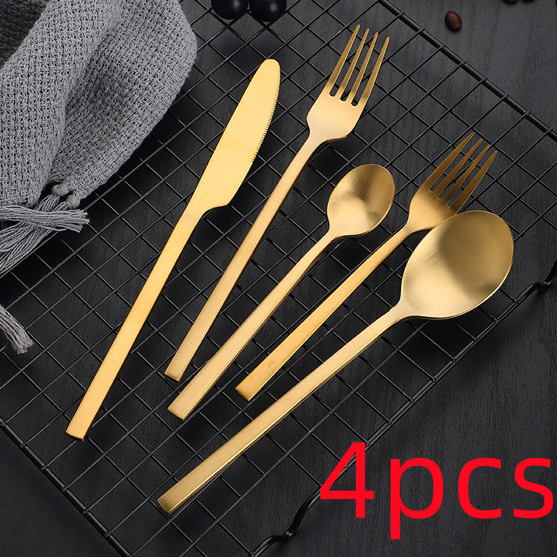 Matte Stainless Steel Thickened Cutlery Set Durable Dining Set