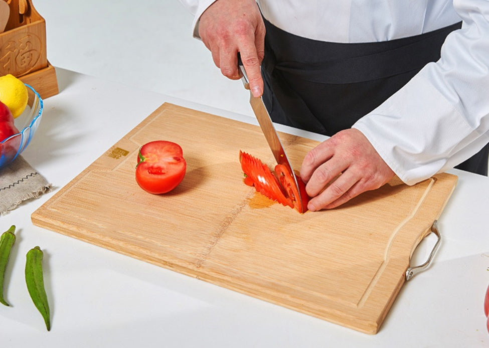 Carbonized Whole Bamboo Kitchen Cutting Board Durable Natural Style