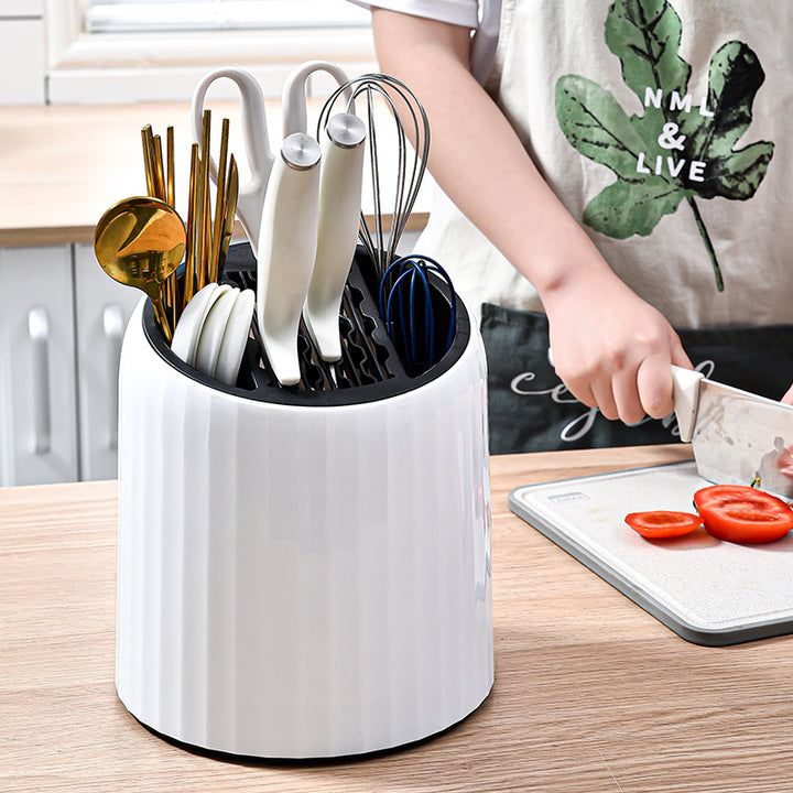 Multifunctional Rotating Kitchen Storage And Draining Rack Holder