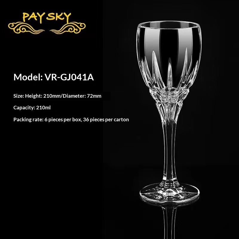 Crystal Glass With Carved Floral Design For Elegant Beverage Serving