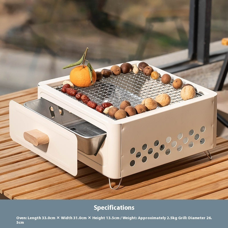 Square Charcoal BBQ Grill For Outdoor Courtyard Cooking Use