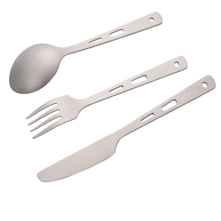 Travel Titanium Cutlery Set For Lightweight Portable Dining Use