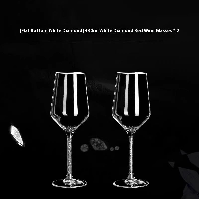 Crystal Diamond Gold Foil Goblet For Elegant Beverage Serving