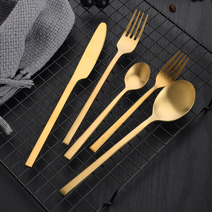 Matte Stainless Steel Thickened Cutlery Set Durable Dining Set