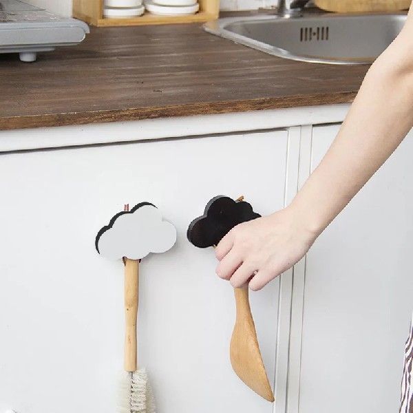 Wall Mounted Wooden Door Hooks For Kitchen Room And Fridge Organization