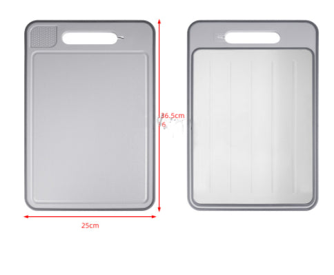 Double Sided Cutting Board With Defrosting And Knife Sharpener For Kitchen Use