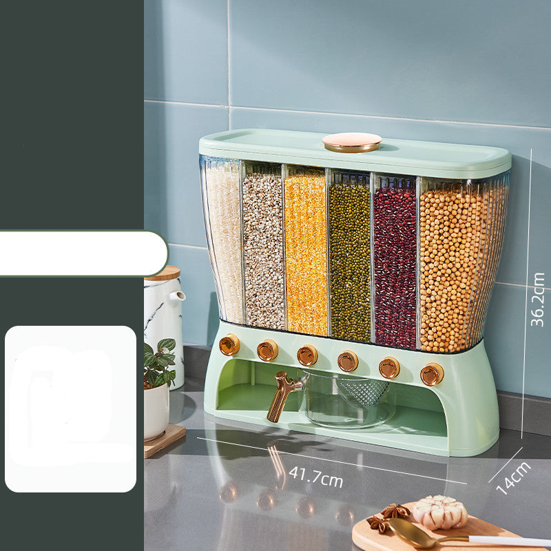 Kitchen Grain Storage Box With Multiple Separate Compartments