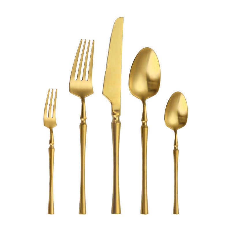 5 Piece 304 Stainless Steel Western Cutlery Set For Dining Use