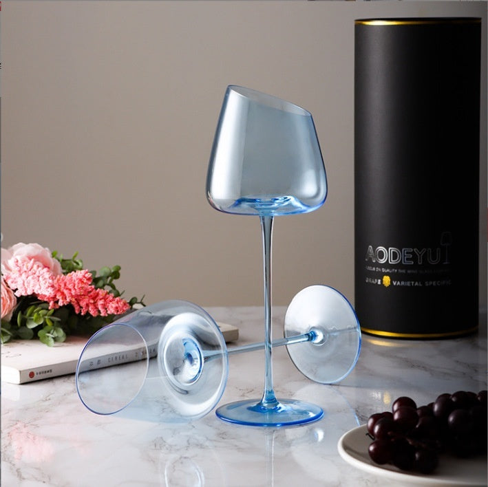 Crystal Goblet In Klein Blue For Elegant Beverage Serving