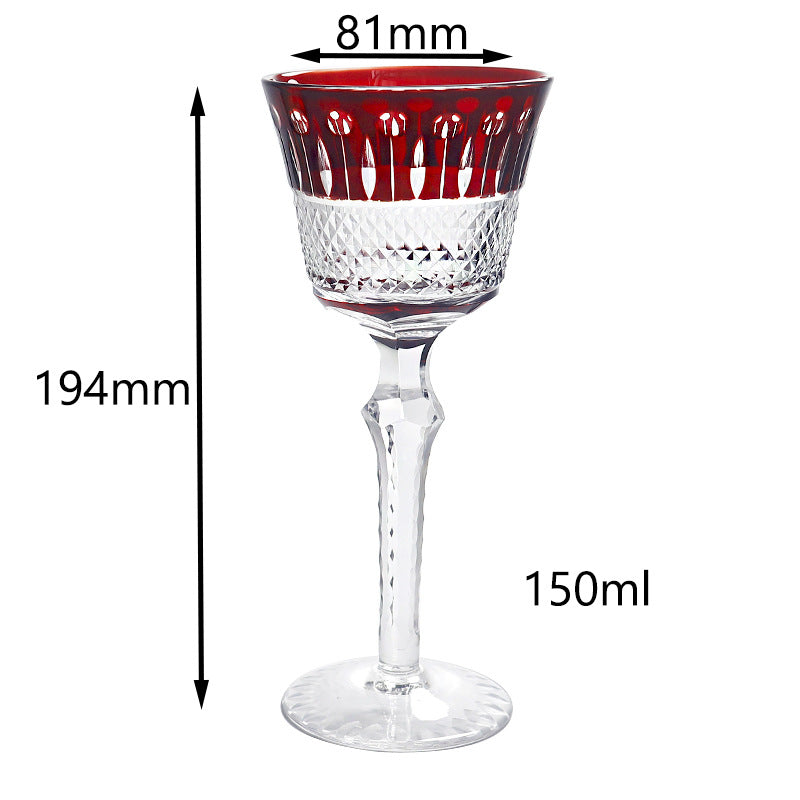 Hand Carved Crystal Elegant Drinking Glass Goblet For Home Serving
