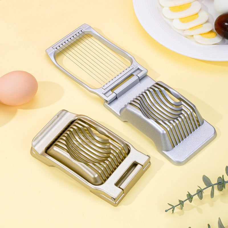 Multifunctional Aluminum Alloy Egg Cutter Kitchen Gadget For Easy Slicing
