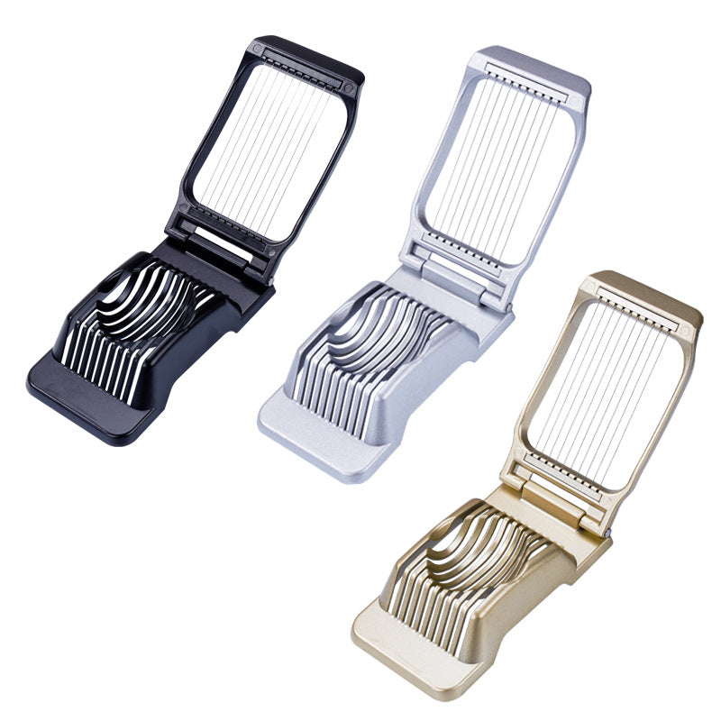 Multifunctional Aluminum Alloy Egg Cutter Kitchen Gadget For Easy Slicing