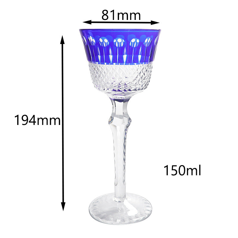 Hand Carved Crystal Elegant Drinking Glass Goblet For Home Serving