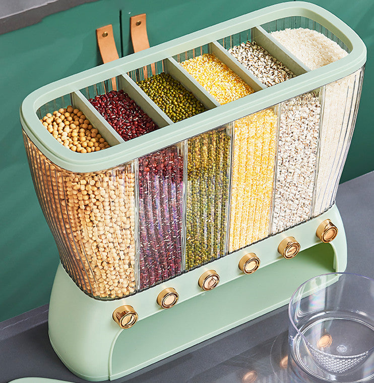 Kitchen Grain Storage Box With Multiple Separate Compartments