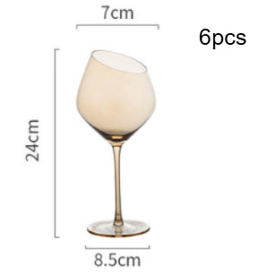 Crystal Oblique Mouth Goblet For Elegant Beverage Serving