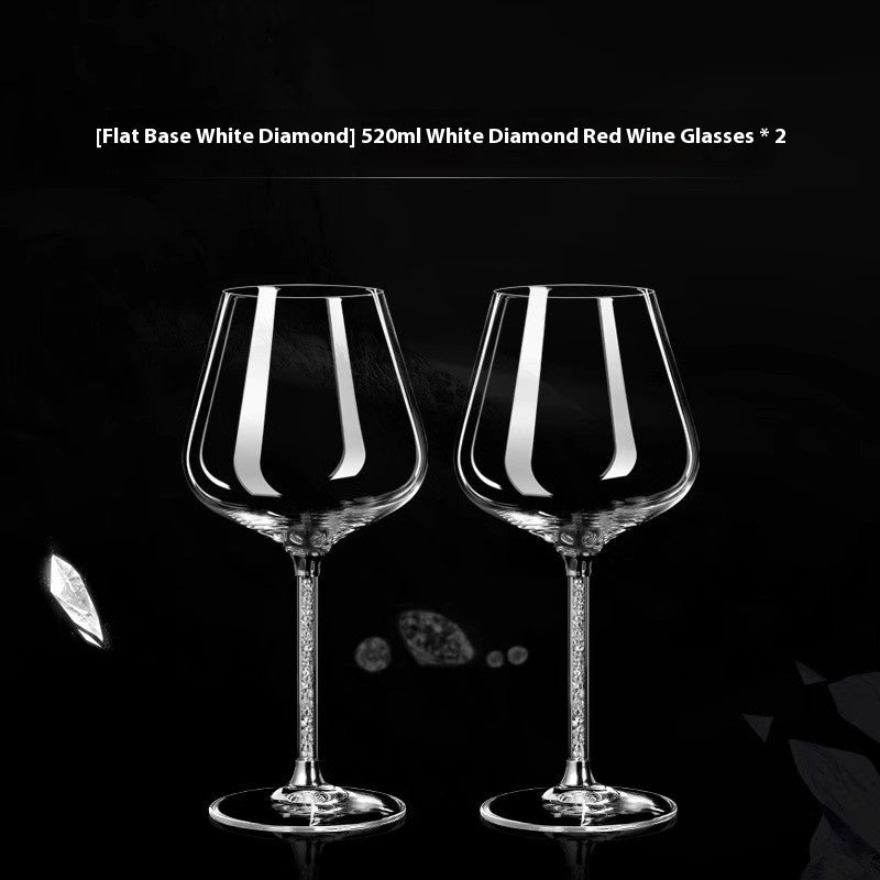 Crystal Diamond Gold Foil Goblet For Elegant Beverage Serving
