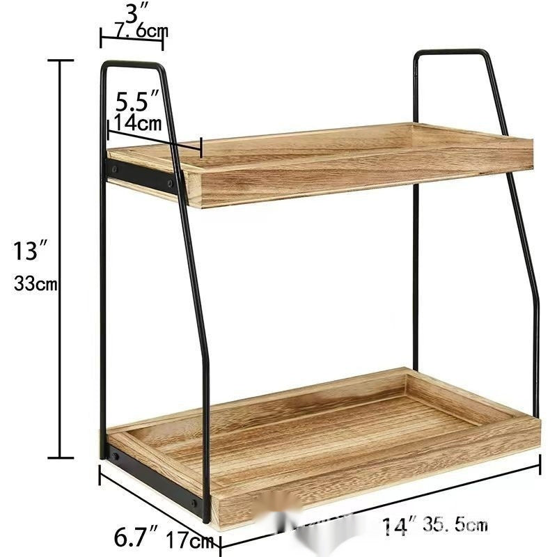 Wooden Kitchen Seasoning Storage Rack Organizer For Spices And Condiments