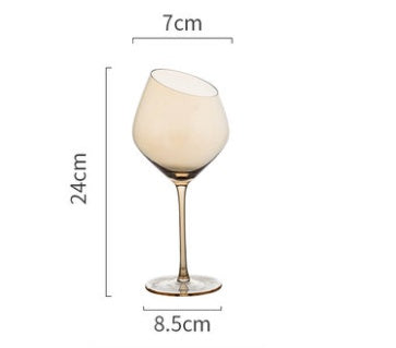Crystal Oblique Mouth Goblet For Elegant Beverage Serving