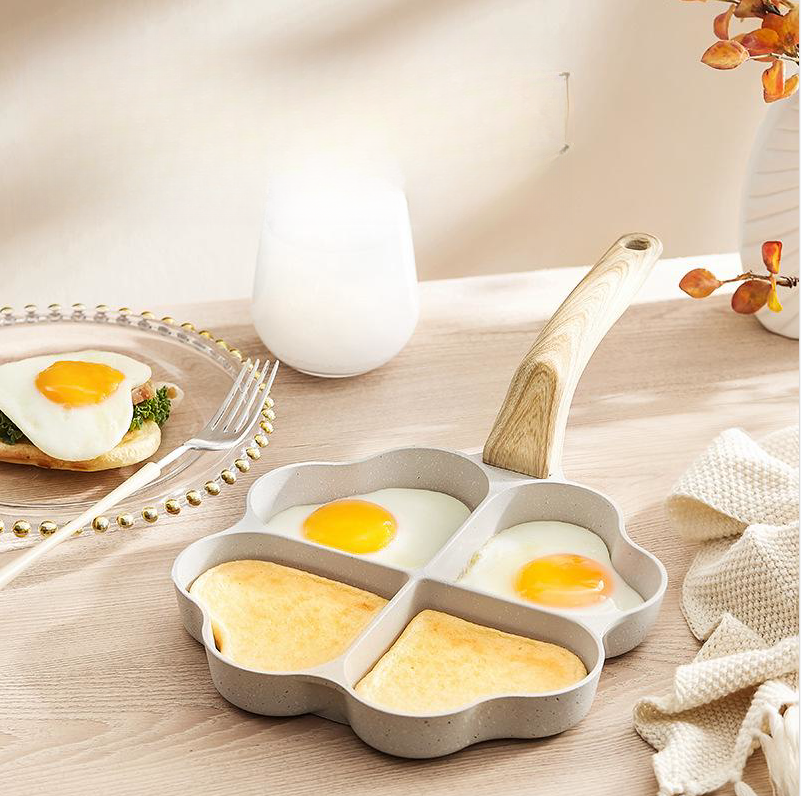 Aluminum Four Hole Frying Pan Nonstick Breakfast Pan
