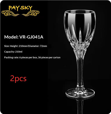 Crystal Glass With Carved Floral Design For Elegant Beverage Serving